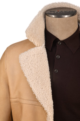 Hettabretz Leather Curly Shearling Overcoat