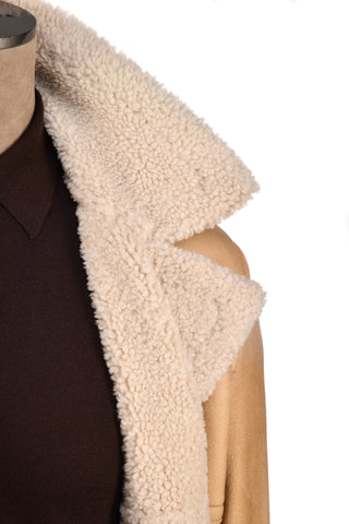 Hettabretz Leather Curly Shearling Overcoat