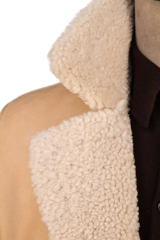 Hettabretz Leather Curly Shearling Overcoat
