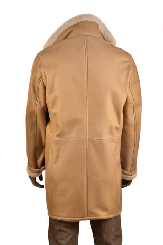 Hettabretz Leather Curly Shearling Overcoat