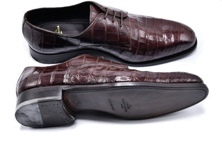 Castangia Midnight Brown Crocodile Skin Shoes