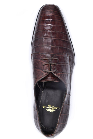 Castangia Midnight Brown Crocodile Skin Shoes
