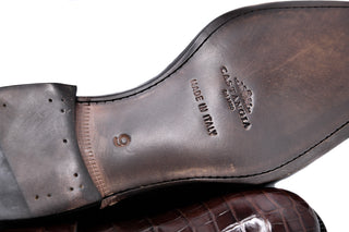 Castangia Midnight Brown Crocodile Skin Shoes