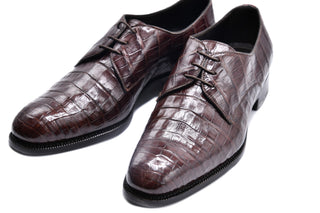 Castangia Midnight Brown Crocodile Skin Shoes