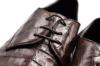 Castangia Midnight Brown Crocodile Skin Shoes