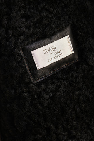Hettabretz ISA Brown Suede Curly Shearling Overcoat
