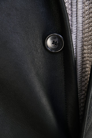 Hettabretz Leather Lightly-Lined Shearling Overcoat