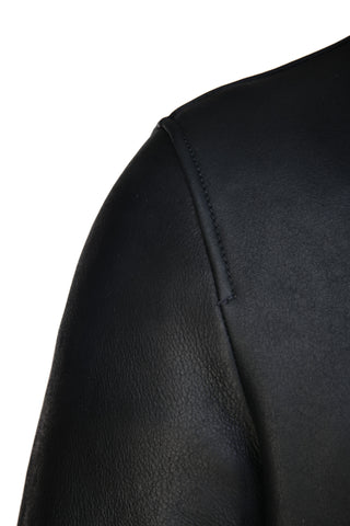 Hettabretz Leather Lightly-Lined Shearling Overcoat