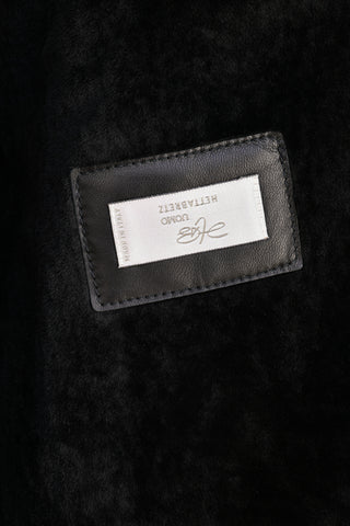 Hettabretz Leather Lightly-Lined Shearling Overcoat
