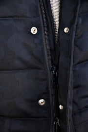 Eleventy Camo Nylon-Wool Coat w/ Removable Coyote Fur Trim Hood