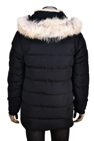 Eleventy Cotton-Wool Coat w/ Removable Coyote Fur Trim Hood