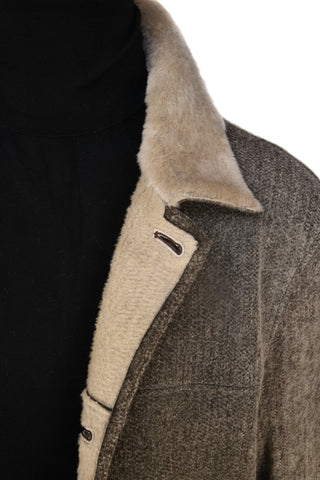 Hettabretz Marled Shearling Overcoat