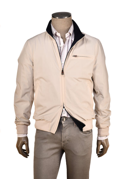 Kired by Kiton Beige/ Dark-Blue Reversible Jacket