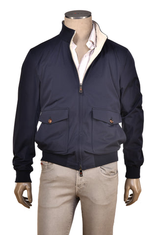Kired by Kiton Beige/ Dark-Blue Reversible Jacket