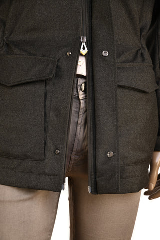 Sartorio Marled Virgin Wool Zip-Up Overcoat