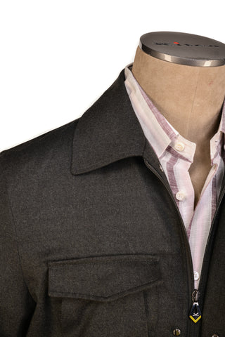 Sartorio Marled Virgin Wool Zip-Up Overcoat