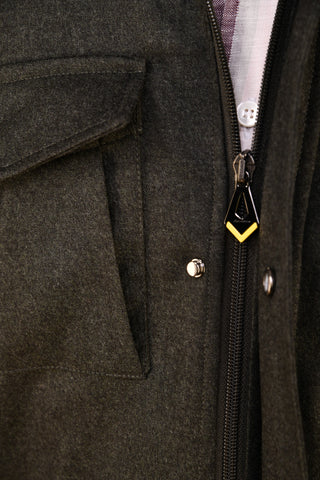 Sartorio Marled Virgin Wool Zip-Up Overcoat