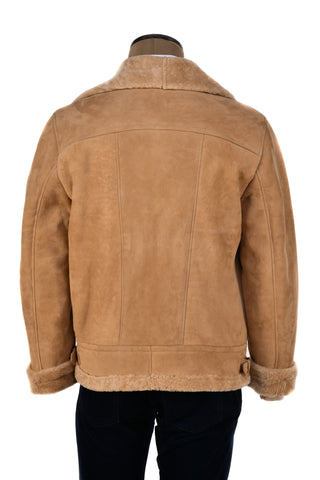 Hettabretz Suede Belted Shearling Overcoat