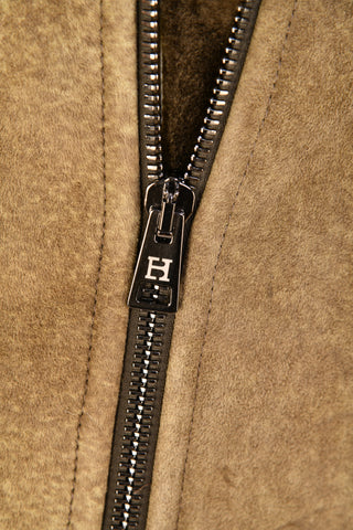 Hettabretz Suede Belted Shearling Overcoat