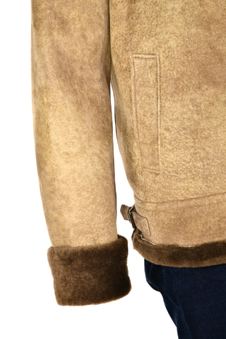 Hettabretz Suede Belted Shearling Overcoat