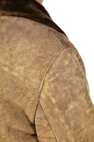 Hettabretz Suede Belted Shearling Overcoat