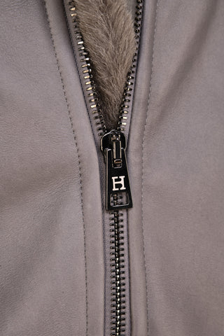 Hettabretz Leather Belted Shearling Overcoat