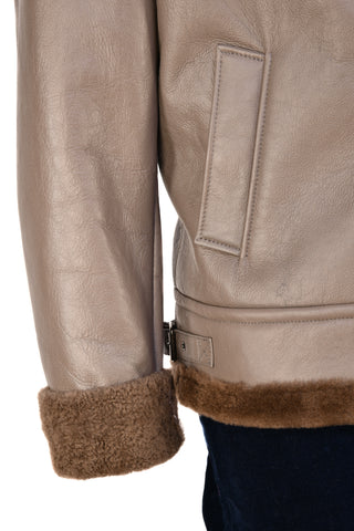 Hettabretz Leather Belted Shearling Overcoat