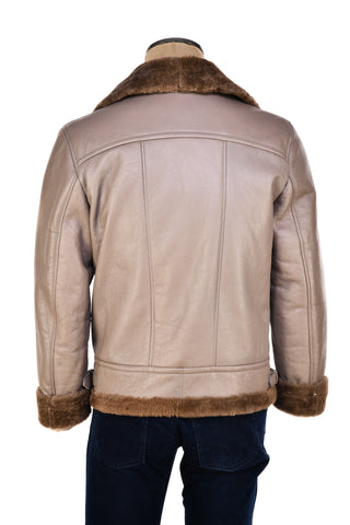 Hettabretz Leather Belted Shearling Overcoat