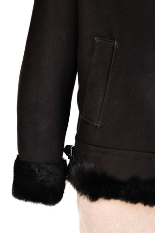 Hettabretz Suede Belted Shearling Overcoat