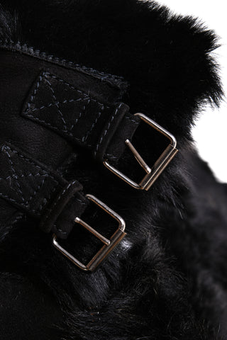 Hettabretz Suede Belted Shearling Overcoat