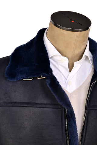 Hettabretz Suede Belted Shearling Overcoat