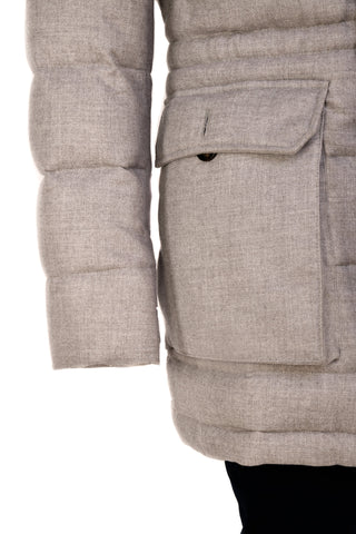 Eleventy Cotton-Wool Coat w/ Removable Coyote Fur Trim Hood