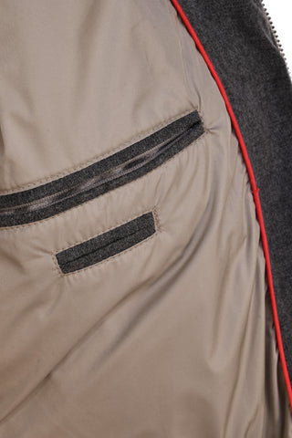 Eleventy Cotton-Wool Coat w/ Removable Coyote Fur Trim Hood