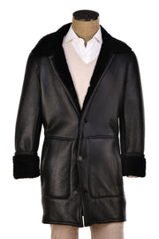Hettabretz Leather Shearling Overcoat