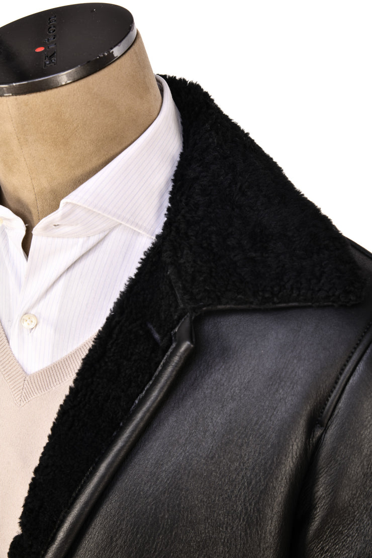 Hettabretz Leather Shearling Overcoat