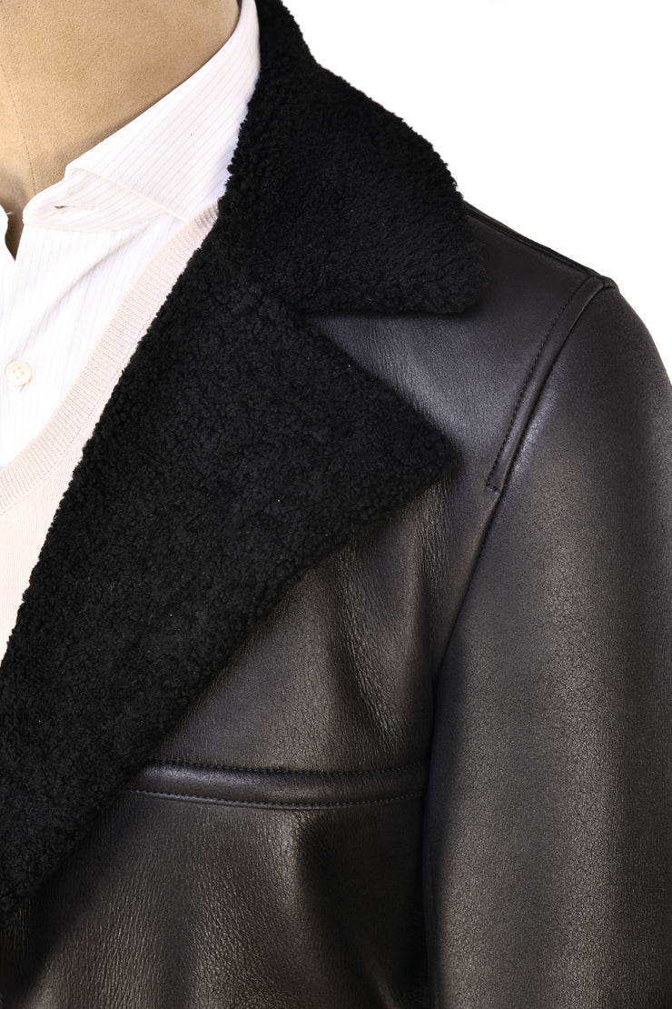 Hettabretz Leather Shearling Overcoat