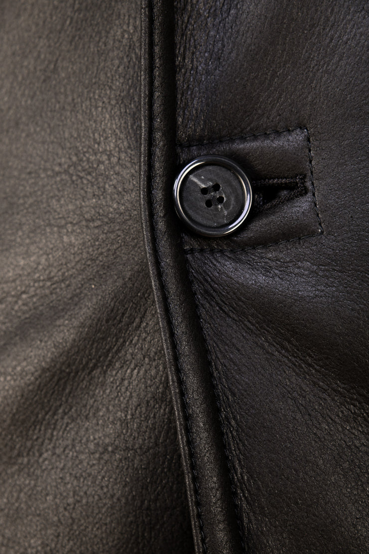 Hettabretz Leather Shearling Overcoat