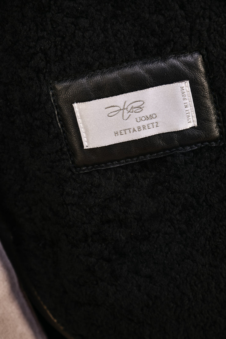 Hettabretz Leather Shearling Overcoat