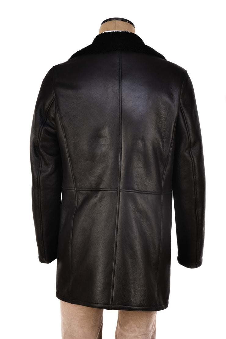 Hettabretz Leather Shearling Overcoat