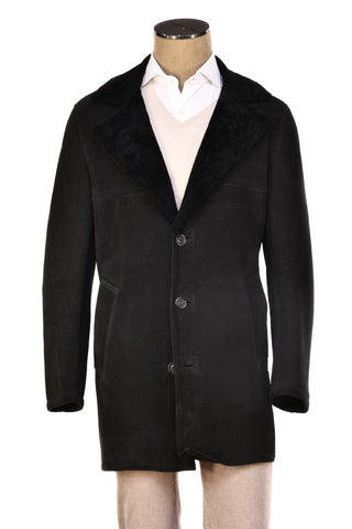 Hettabretz 7361 Suede Shearling Overcoat