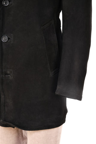 Hettabretz 7361 Suede Shearling Overcoat