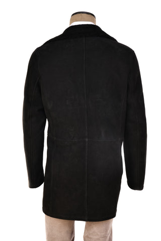 Hettabretz 7361 Suede Shearling Overcoat