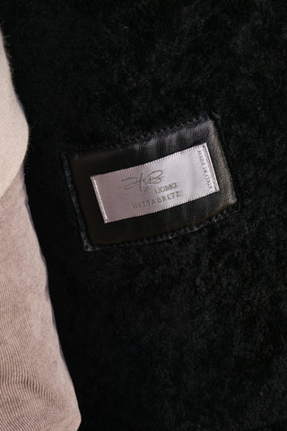 Hettabretz ISA Black Suede Shearling Overcoat