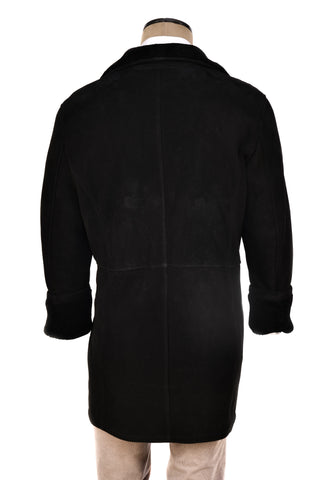 Hettabretz ISA Black Suede Shearling Overcoat