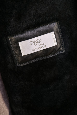 Hettabretz ISA Black Suede Shearling Overcoat