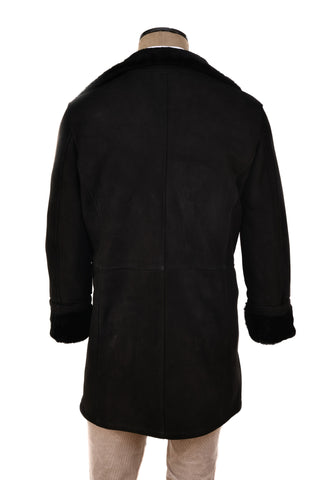Hettabretz ISA Black Suede Shearling Overcoat