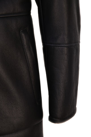 Hettabretz ISA Midnight Brown Leather Shearling Overcoat