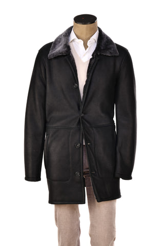 Hettabretz ISA Leather Shearling Overcoat