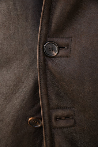 Hettabretz ISA Leather Shearling Overcoat