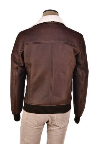Hettabretz Leather Shearling Bomber Jacket